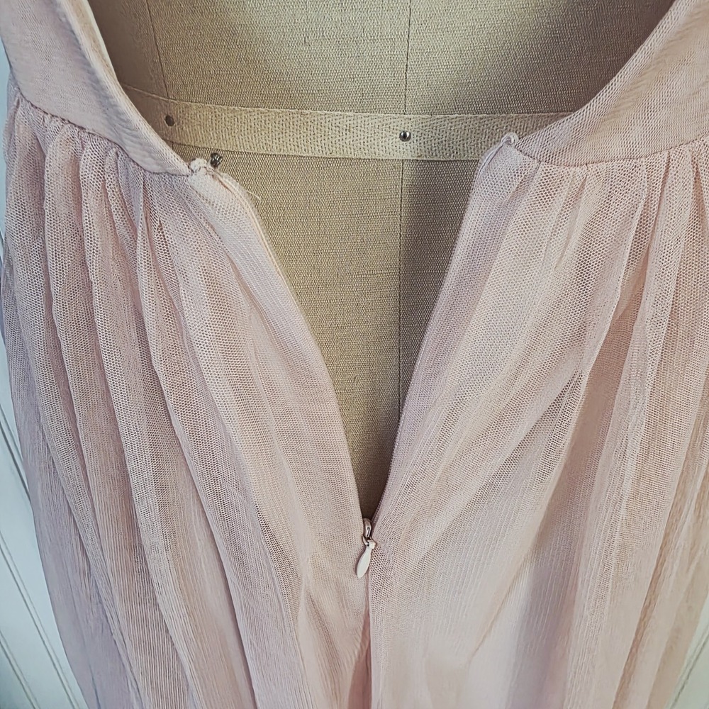Frock & Frill NWT Romantic Blush Tulle Midi Dress | Embroidered Floral Size 6 - Picture 9 of 11